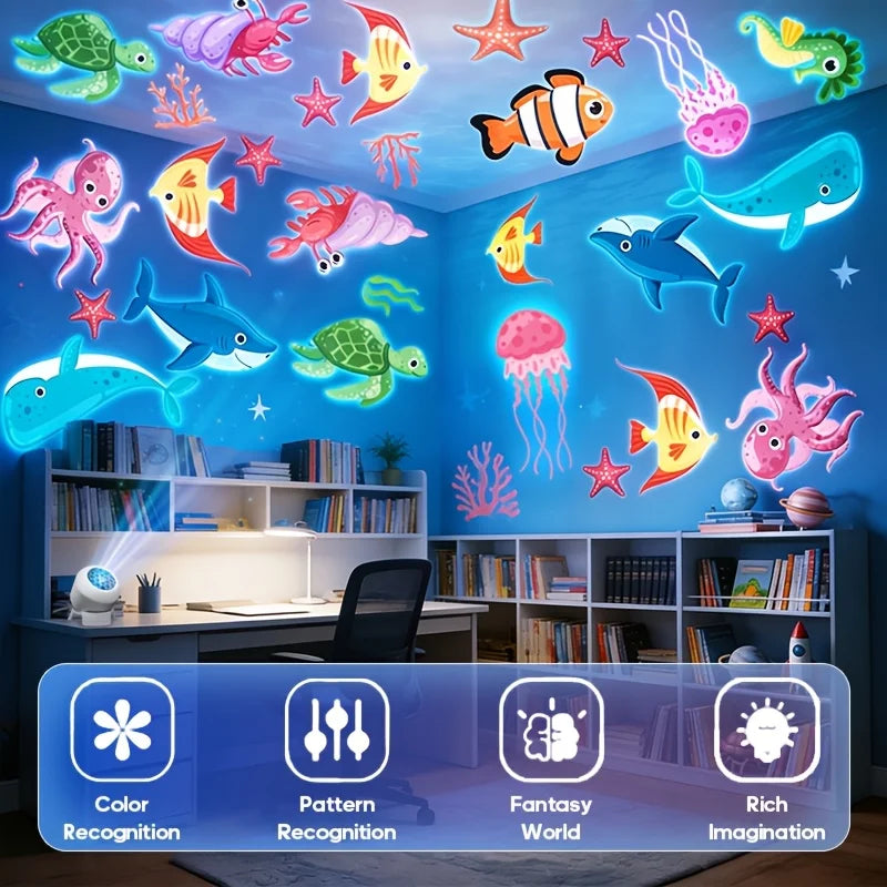 projecteur mural blanc motifs animaux marins étoiles mer support rotatif lampes led chambre décoration