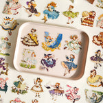 autocollants vintage multicolores personnages illustrations scènes cuisine campagne jardin opaques bricolage scrapbooking