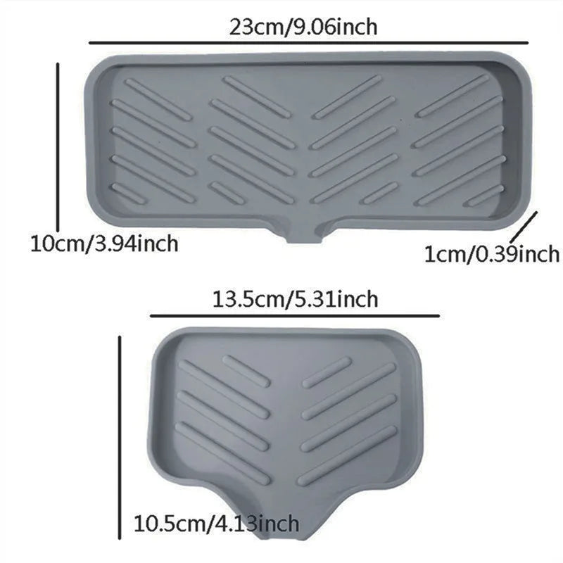 support savon silicone self draining moderne gris vert blanc rayures horizontales