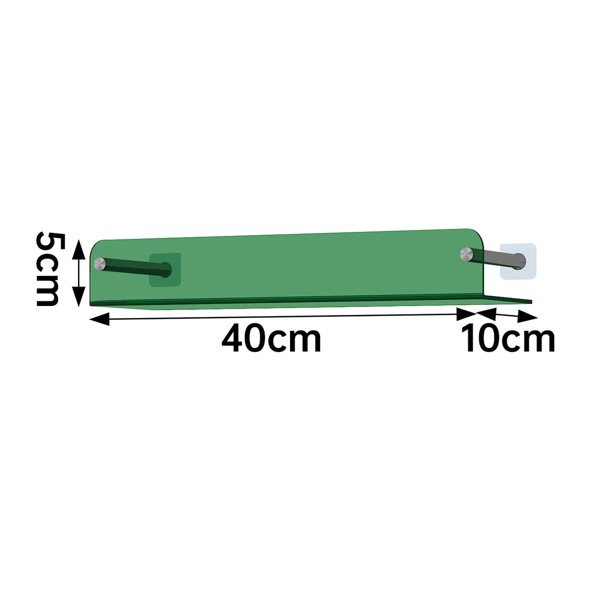 étagère murale transparente moderne salle bain minimaliste couleurs bleu rouge vert fixations métalliques flacons