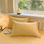 taies d'oreiller classiques carreaux blancs vert olive rose jaune non toxiques environnement polyester haute