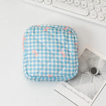 Sac cosmétiques polyestère noir blanc rose bleu cuir mat fermeture glissière poudre compacte brosse