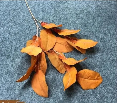 feuilles artificielles ornementales extérieures soie couleur or naturel tringle inclusion