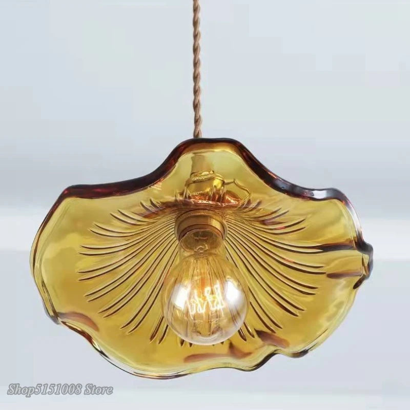 pendant lumiere suspendue vintage fil blanc laiteux vert marron ambré