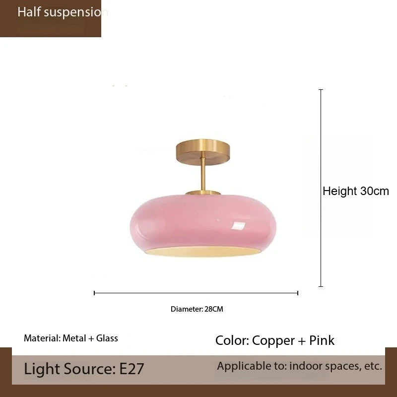 lampe suspendue moderne pierre verre cuivre rose salon chambre salle manger