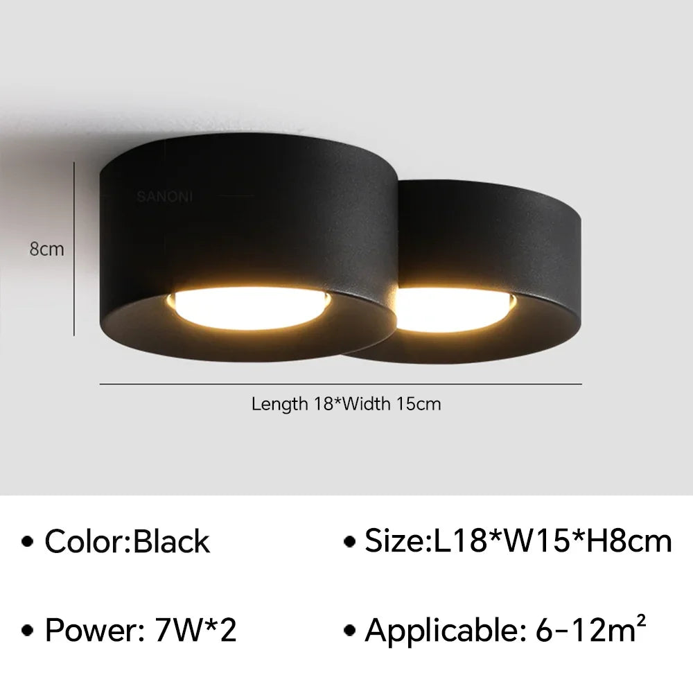 Spot LED moderne résine métal blanc noir éclairage quotidien minimaliste