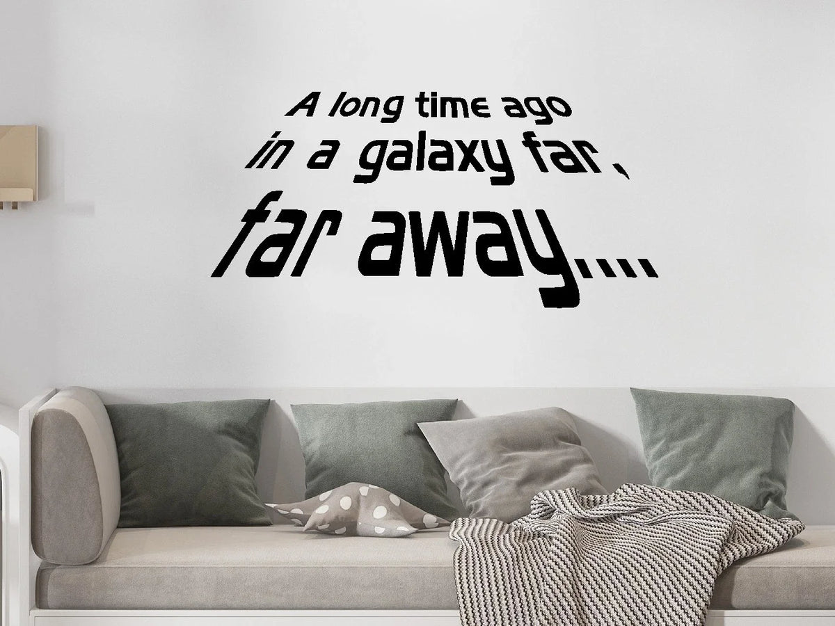 sticker mural adhésif opaque calligraphique citation galaxy noir autocollant décoration vinyle pvc plusieurs pièces
