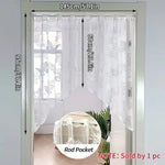 rideau blanc floral transparent poche tringle moderne décoration maison vintage
