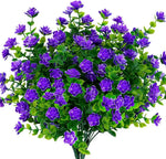 décoration extérieure bouquet artificiel fleurs simples feuilles vertes moderne blanc vert