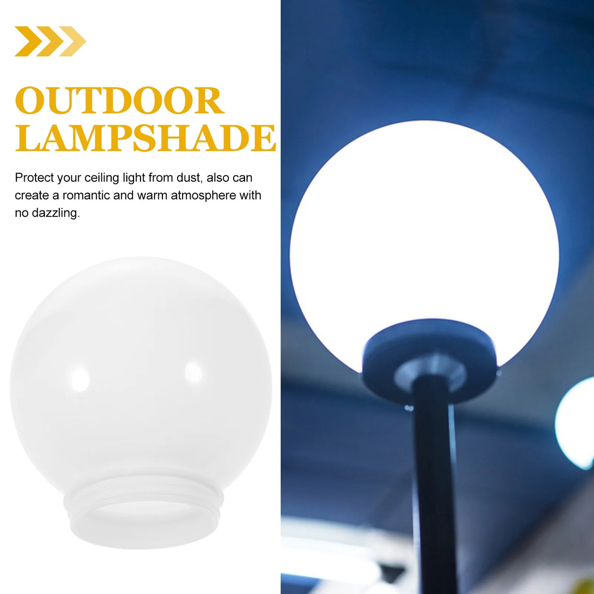 ampoule remplacement blanc globe acrylique lampe sol extérieure mur couvre ampoule vintage classique fixe