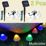 guirlande lumineuse solaire champignons multicolores moderne patio jardinextérieur decoration led spikes