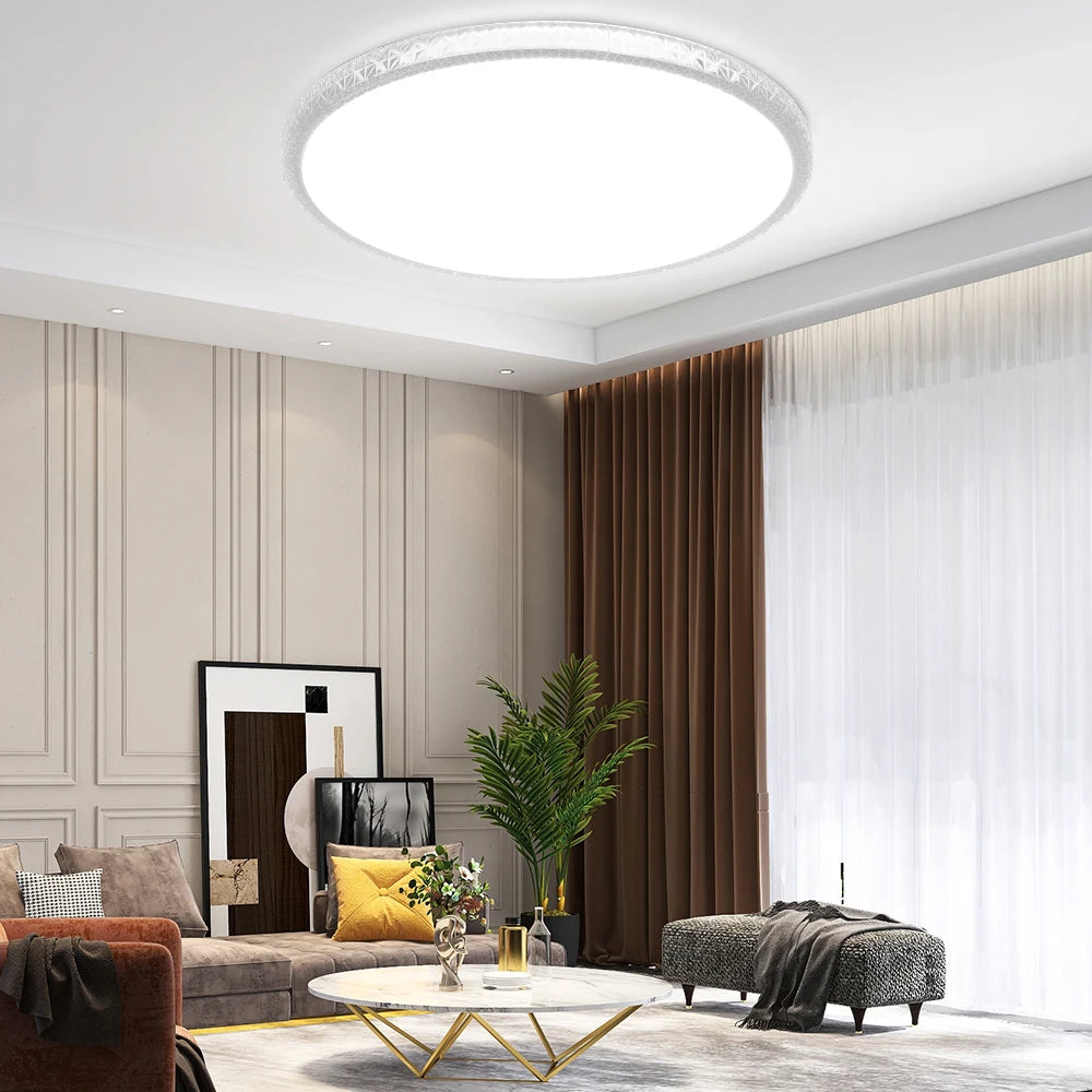 lampe led moderne télécommande blanc motifs géométriques lumière intensité variable