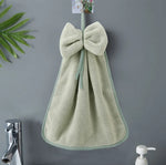 serviettes toilette velours doux nœud décoratif gris rose pâle blanc séchage rapide lavable machine