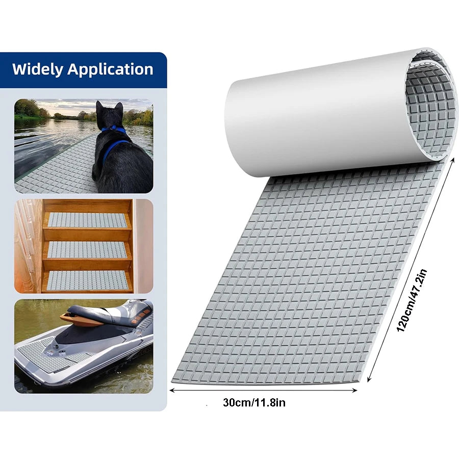 tapis antidérapant mousse eva motif carré adhésif surf skateboarding gris fonctionnel