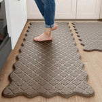 tapis cuisine noir motif géométrique moderne antidérapant sol durable imperméable gaufré festonné