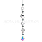 guirlande décorative cristaux célestes soleil lune étoile arc ciel chaîne métallique boho