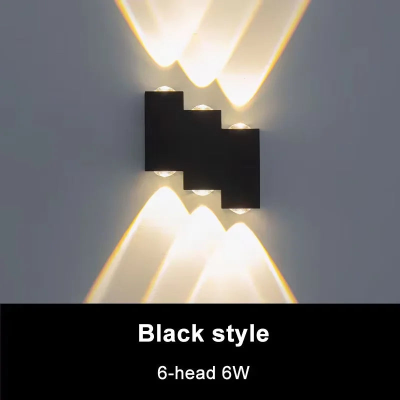 applique murale moderne noire lumiere dorée escalier geometrique led ip65 aluminium