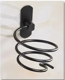 séchoir cheveux support mural bleu blanc moderne étagère salle bain clips