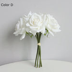bouquet roses artificielles soie blanc rose pâle rouge décoration mariage intérieur élégant fixations ruban