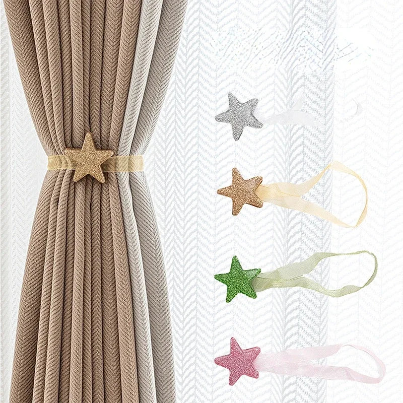 étoile décorative moderne dorée argentée pailletée rubans assortis fixations brillants contemporain