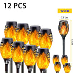 lampe solaire torche flamme artificielle moderne extérieure jardin pelouse tringle ip65 led 2492000lm abs