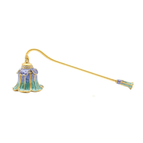 bougie allumette artisanale vintage motif floral or vert bleu tringle fixée unique
