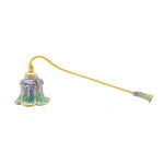 bougie allumette artisanale vintage motif floral or vert bleu tringle fixée unique