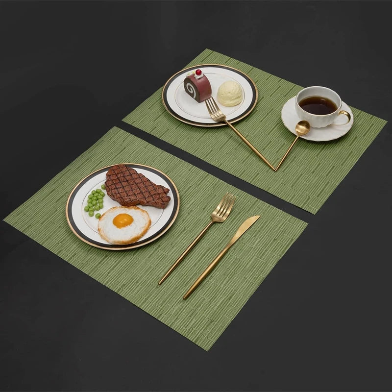 tapis table vert olive rayures horizontales vinyle moderne anti dérapant cuisine salle manger