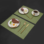 tapis table vert olive rayures horizontales vinyle moderne anti dérapant cuisine salle manger