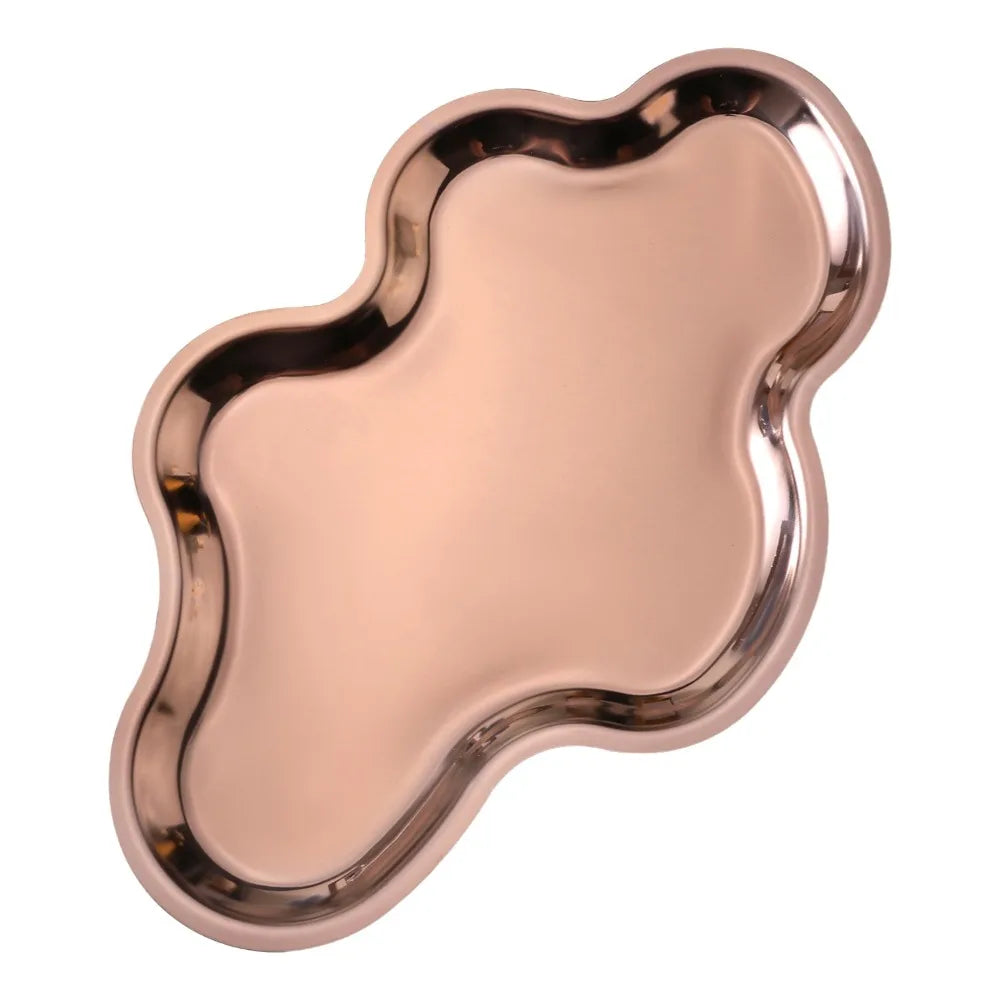 plateau métal argent rose gold or organisation bijoux moderne élégant noir vert iridescent