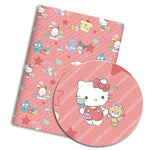 tissu coton imprimé dessins animés kawaii rose vert jaune blanc protège cahier rideau robe