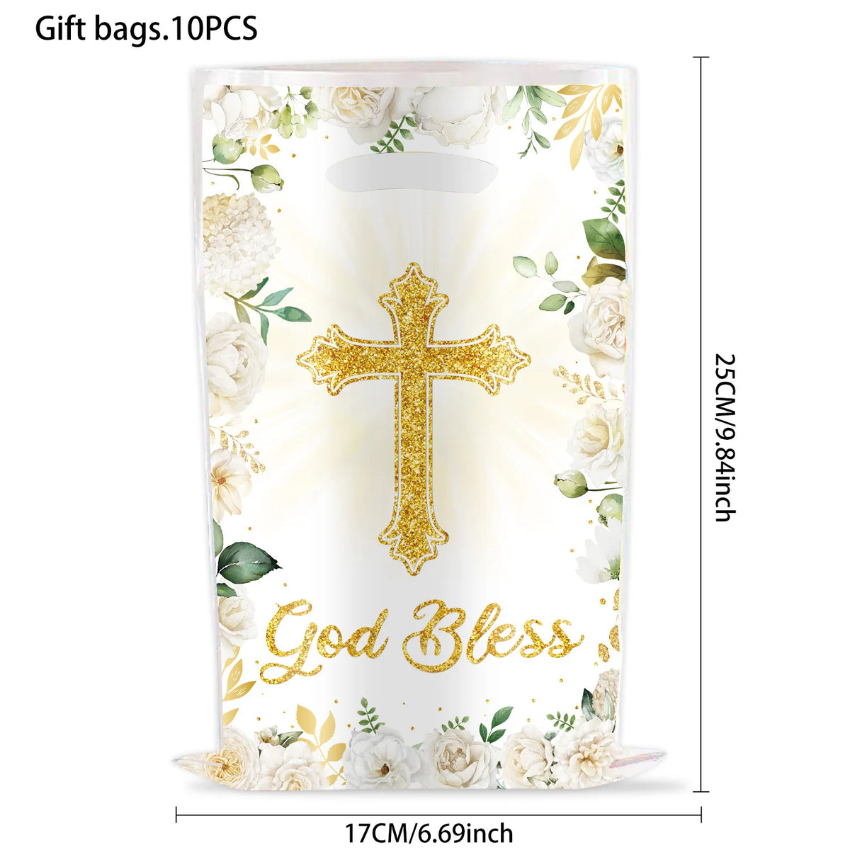 serviettes assiettes gobelets nappe fleurs croix dorées blanc vert anniversaire mariage fête