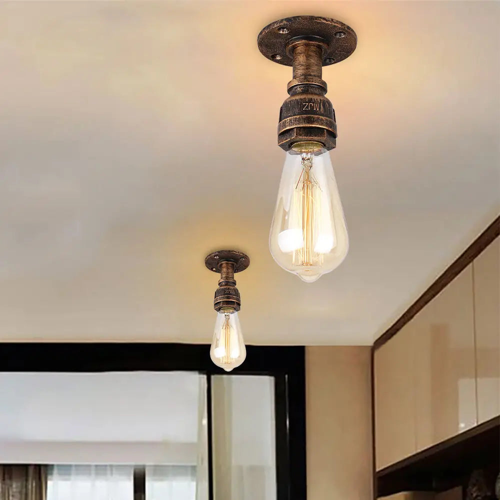 lampe suspendue industrielle vintage ampoules led bronze noir métal filigrane retropassion murale chambre cuisine