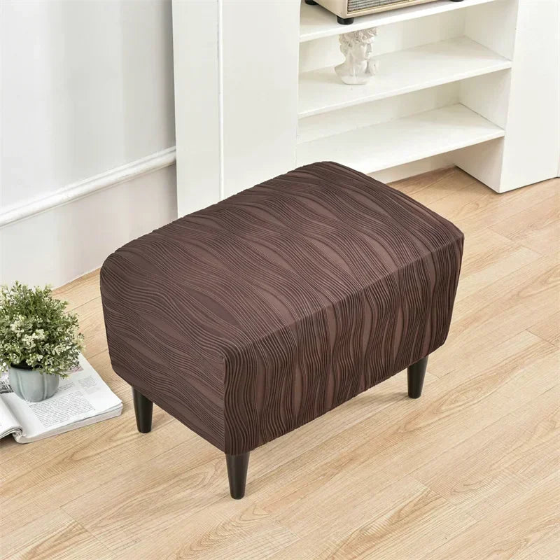 housses fauteuil gris rayures moderne protection reutilisable chair ottoman COVER