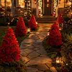 Arbre artificiel Noël rouge fleurs poinsettia classique stake intérieur hiver noël Halloween decoration balcon