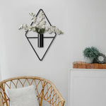 bouquet mural moderne noir fleurs artificielles adhésif métal doré rose doré simple geometrique