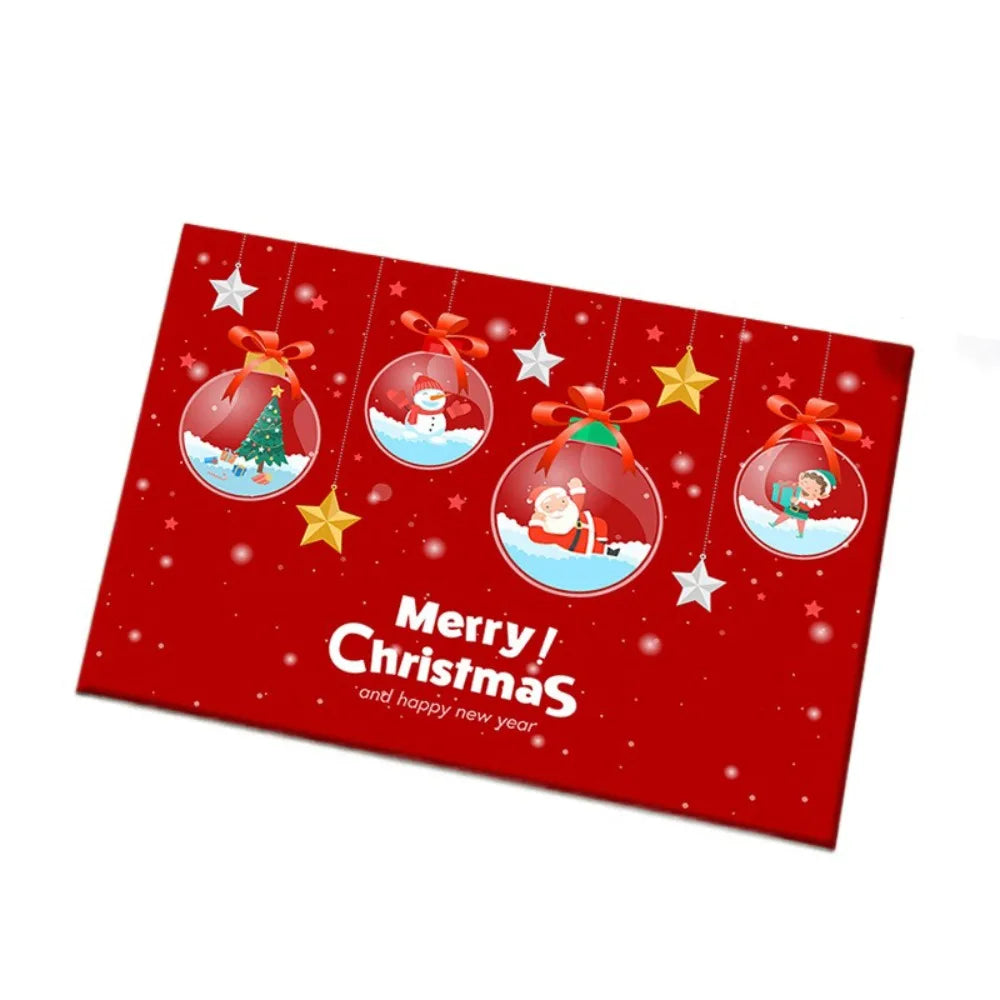 tapis noël rouge vert marron santaclaus rennes boules sapins cadeaux flocons étoiles merrychristmas