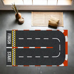 tapis moderne piste course parking fleur gris blanc rouge vert noir polypropylène polyester aubussonextérieurintérieur