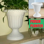 pots fleurs vintage blancs décoratifs extérieurs rangée verticale decor porches