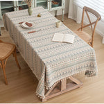 Nappe table géométrique multicolore boho chic imperméable extérieur intérieur festive 140x180cm