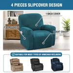 couvre siege fauteuil inclinable velours stretch gris bleu beige moderne élastiques accueil sofa cover