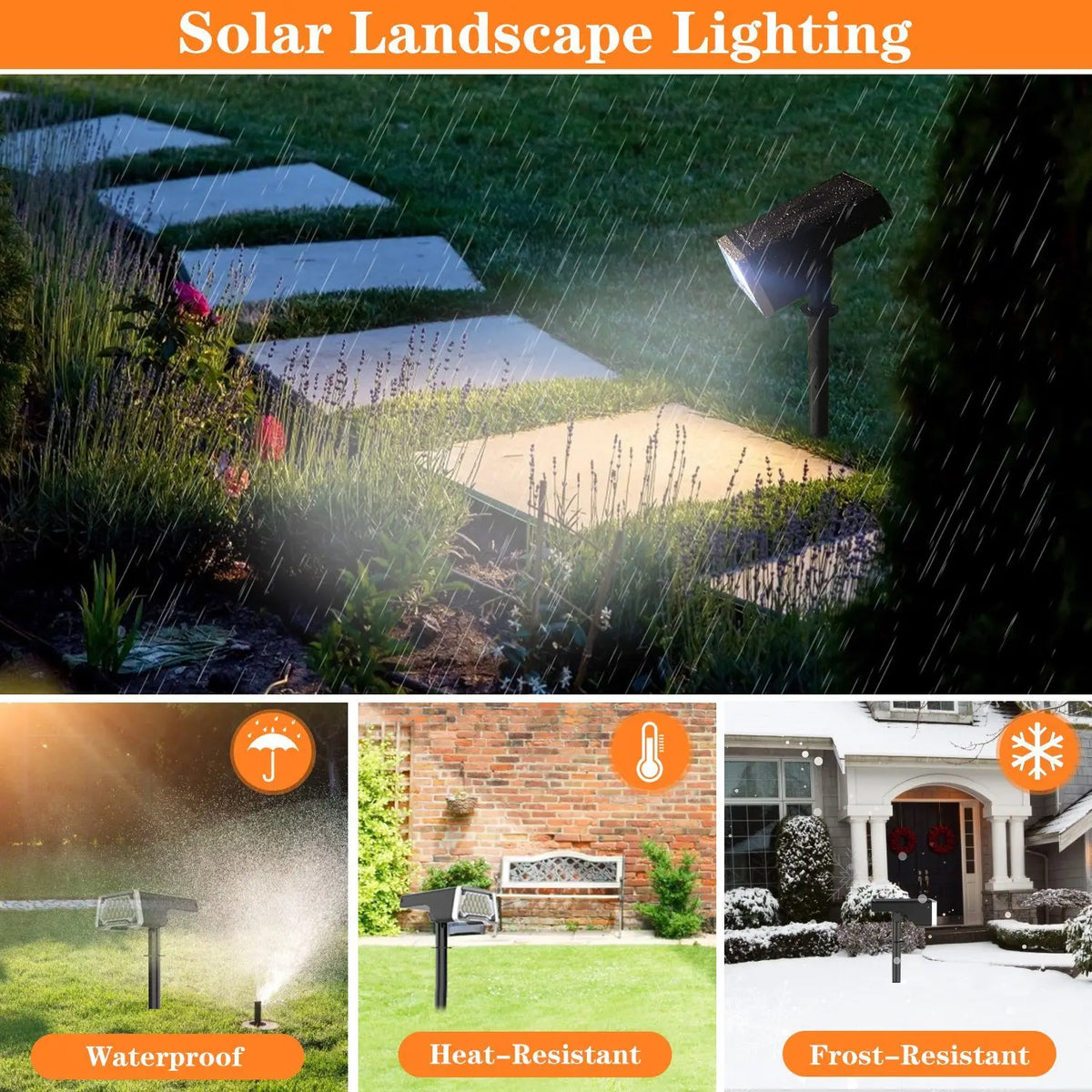 lampe solaire réglable moderne noire argentée extérieure jardin allée