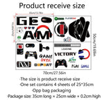 stickers muraux gaming graphiques jeux texte game playerone loading victory stickers chambre enfants moderne