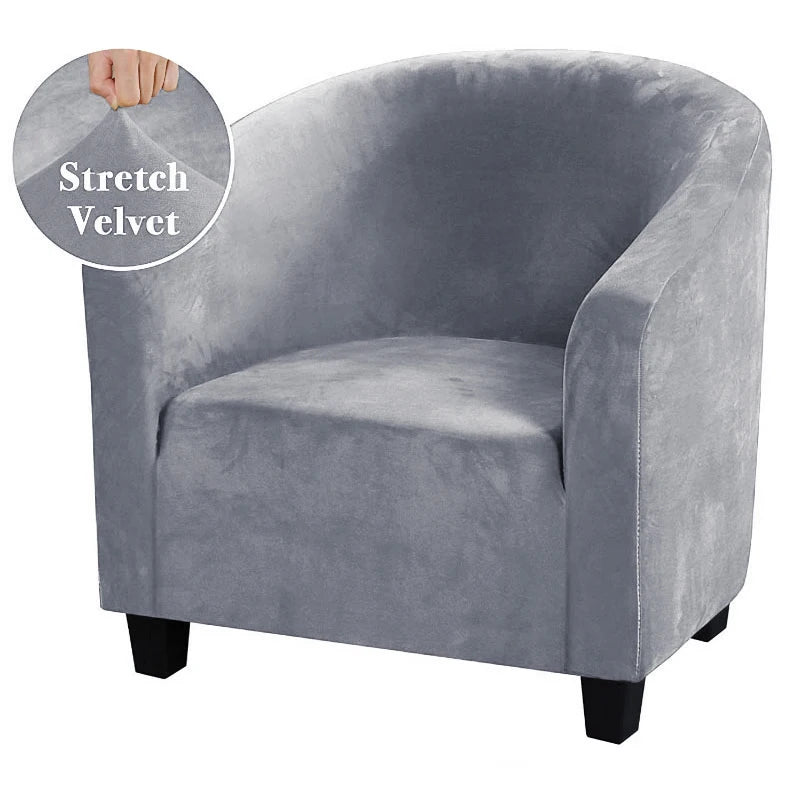 Housse fauteuil velours gris ajustable salon moderne extérieur intérieur machine laver