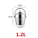 cuve glace acier inoxydable double paroi dorée couvercle poignées élégantes