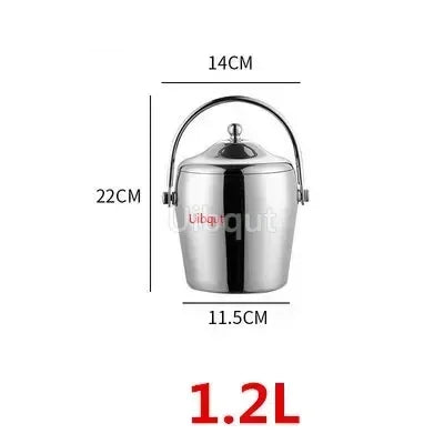 cuve glace acier inoxydable double paroi dorée couvercle poignées élégantes