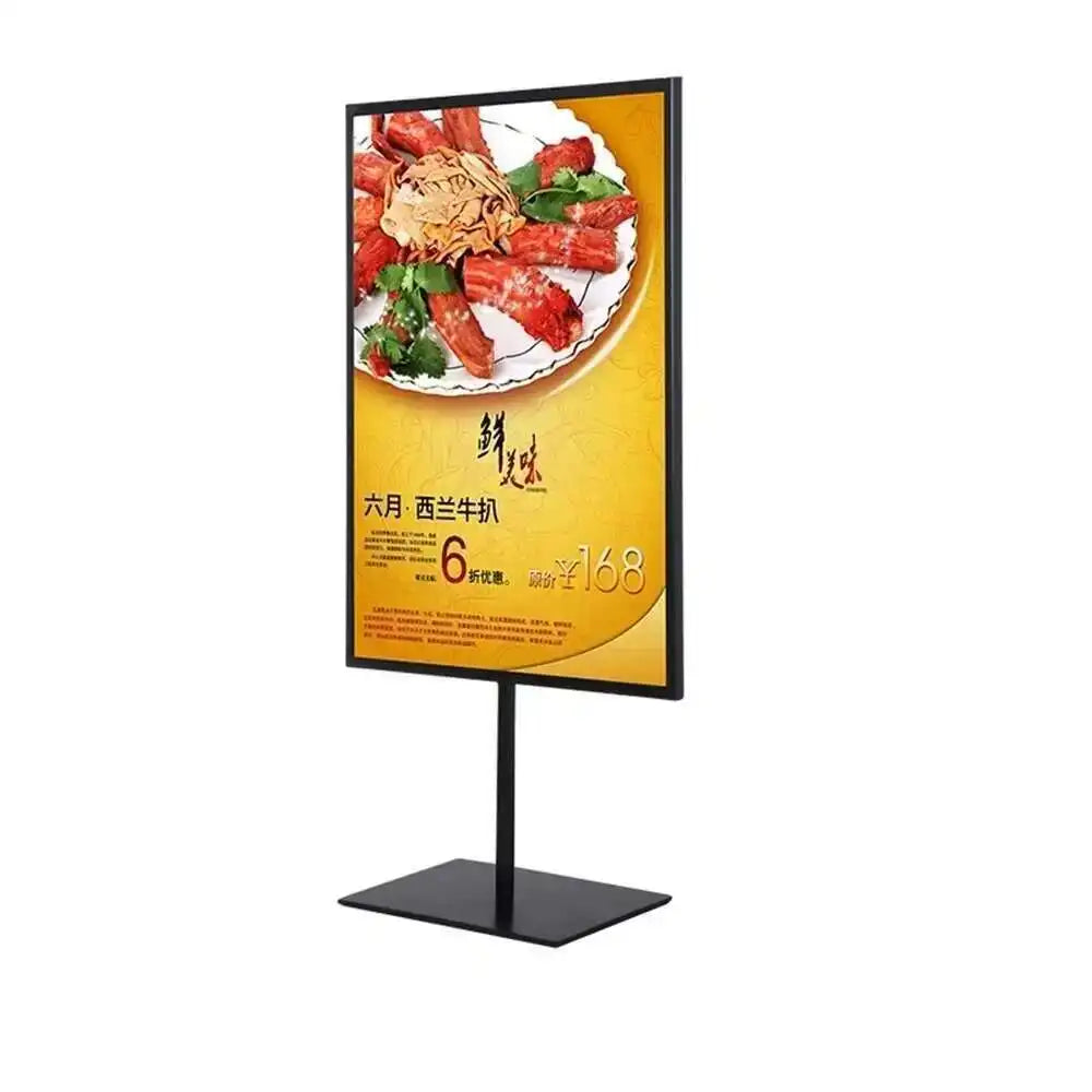 affichage publicitaire double face porte affiche A4 noir blanc moderne pied fixe cadre