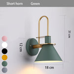 lampe murale moderne conique vis fixation noir blanc rose bleu marine jaune gris minimaliste