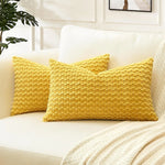 housse coussin velours côtelé orange boho chic 30x50cm 45x45cm 50x50cm decoration polyester coton texture