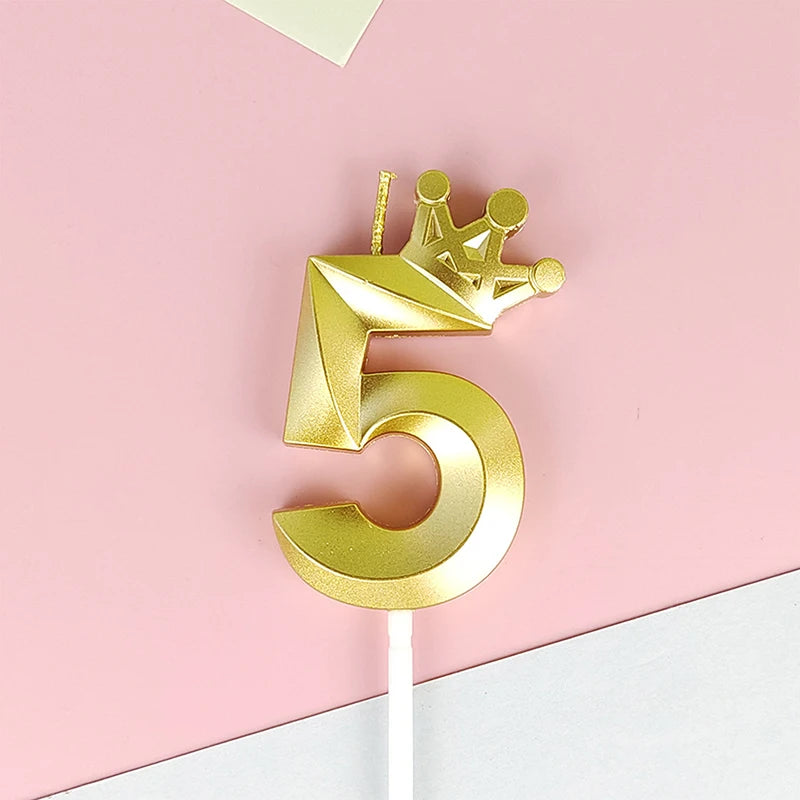 bougies chiffres or festives moderne couronne pique anniversaire mariage numérotation